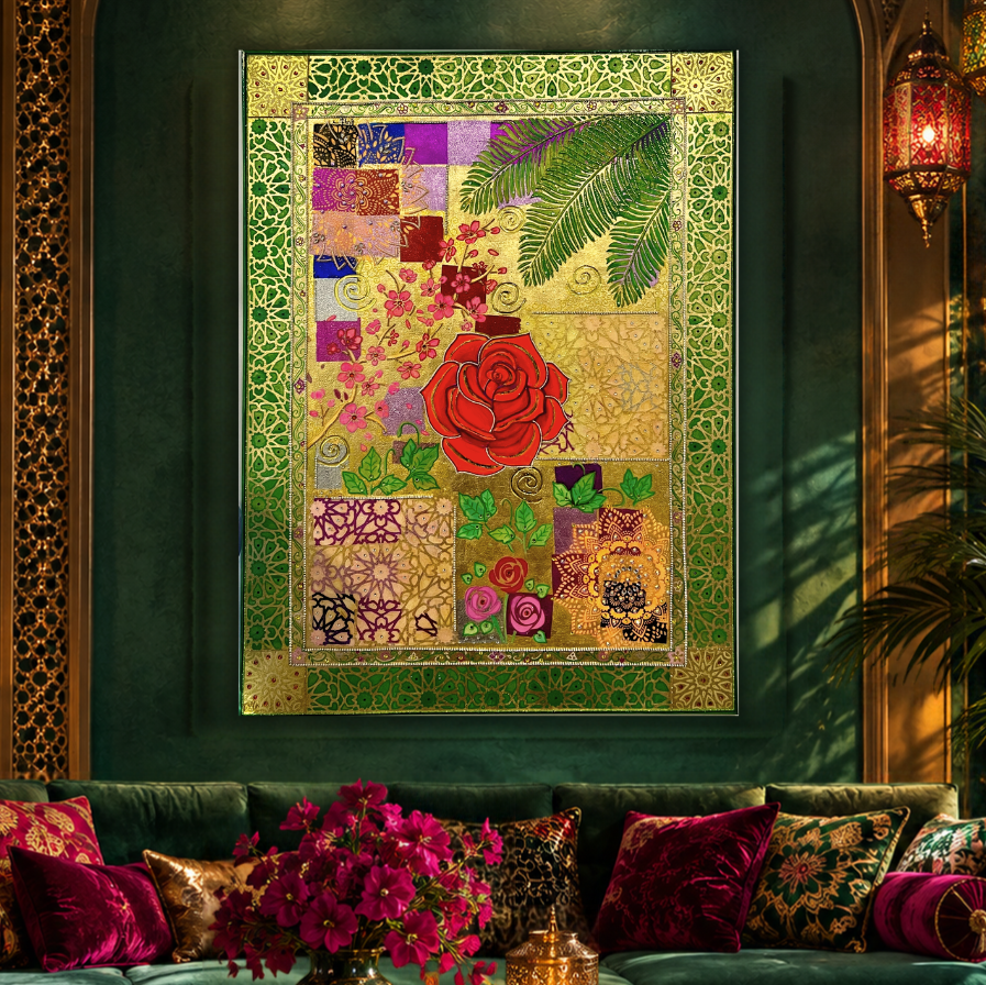 The Scarlet Rose in Golden Weave