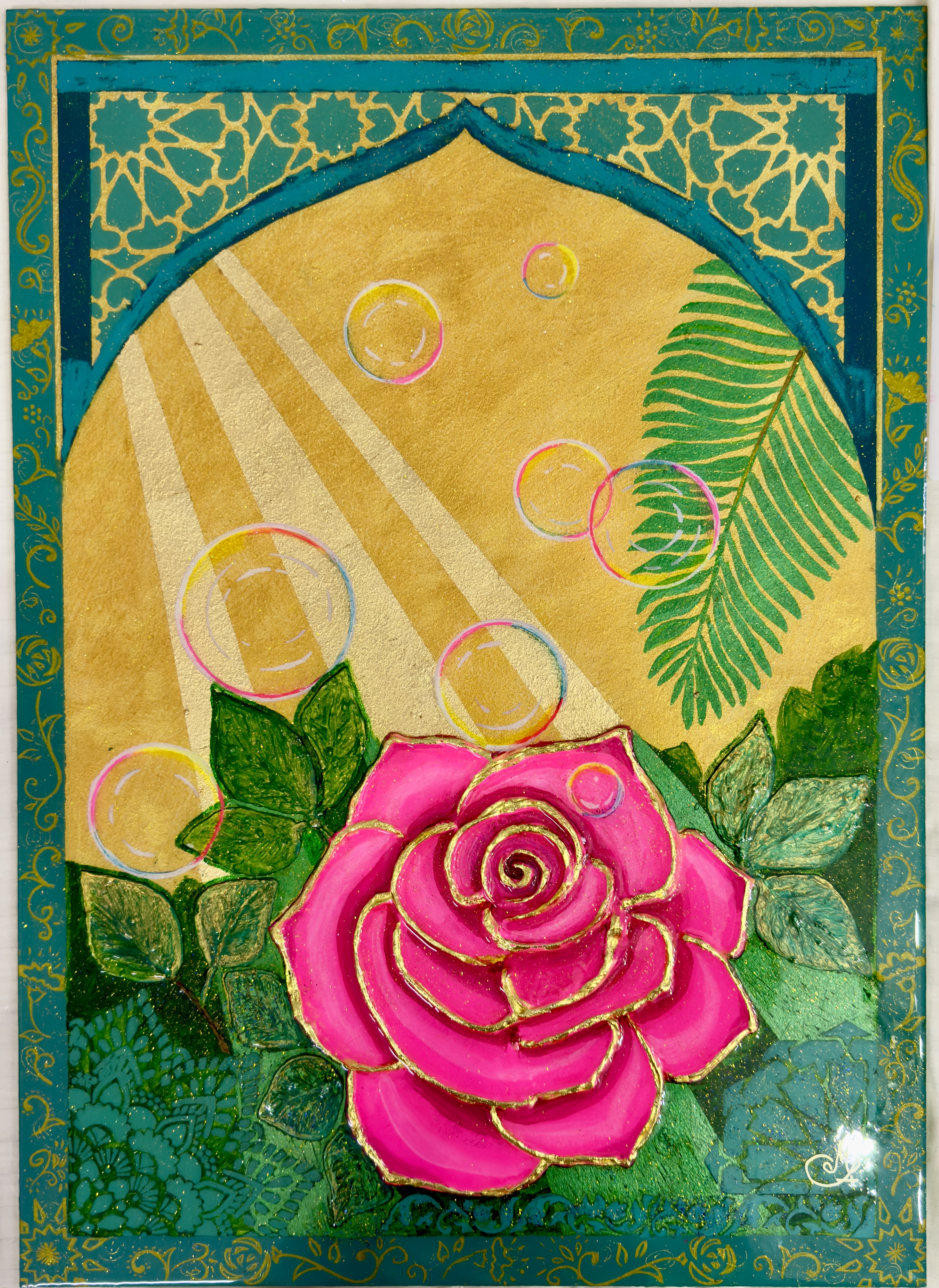 “Shimmering Bubbles above the Rose of Medina” // “فقاعات متلألئة فوق وردة المدينة”